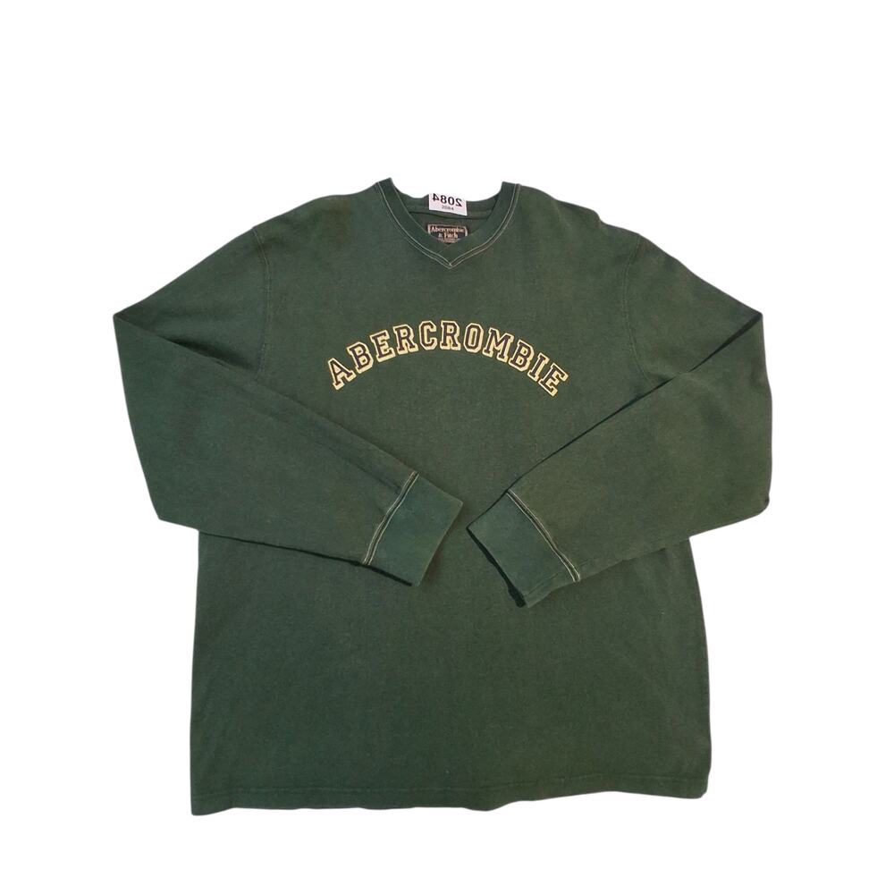 Y2K Vintage Abercrombie & Fitch Mens XL Grunge Preppy Academia Varsity Heavy Tee